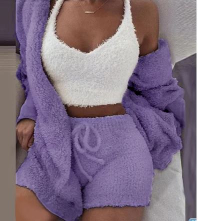 Set loungewear pufos 3 piese Vasha Soft Comfort