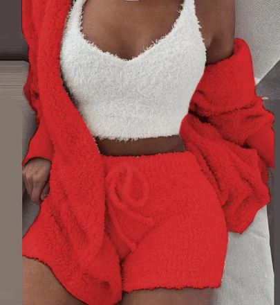 Set loungewear pufos 3 piese Vasha Soft Comfort
