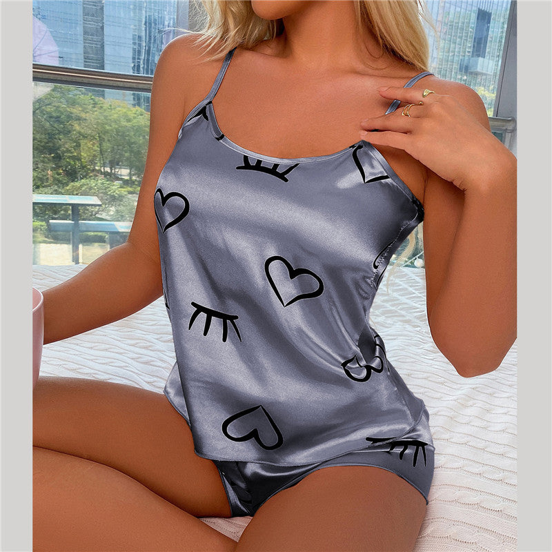 Set pijama satinată Vasha Heart
