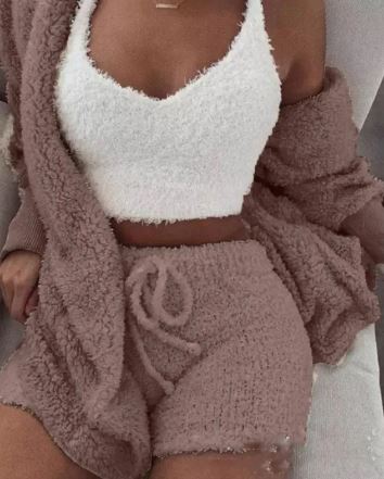 Set loungewear pufos 3 piese Vasha Soft Comfort