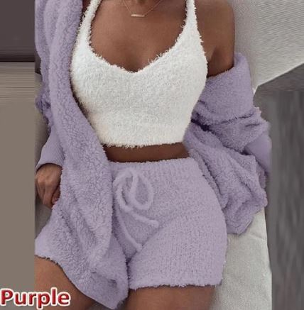 Set loungewear pufos 3 piese Vasha Soft Comfort
