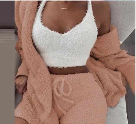 Set loungewear pufos 3 piese Vasha Soft Comfort