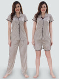 Set pijama satinată Vasha Grey Satin