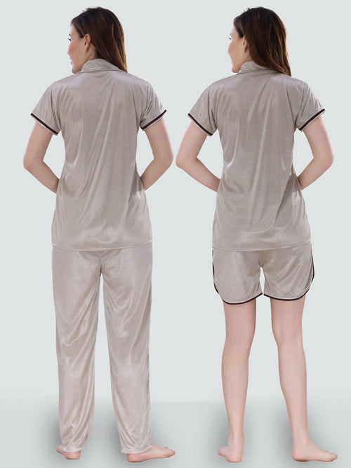 Set pijama satinată Vasha Grey Satin