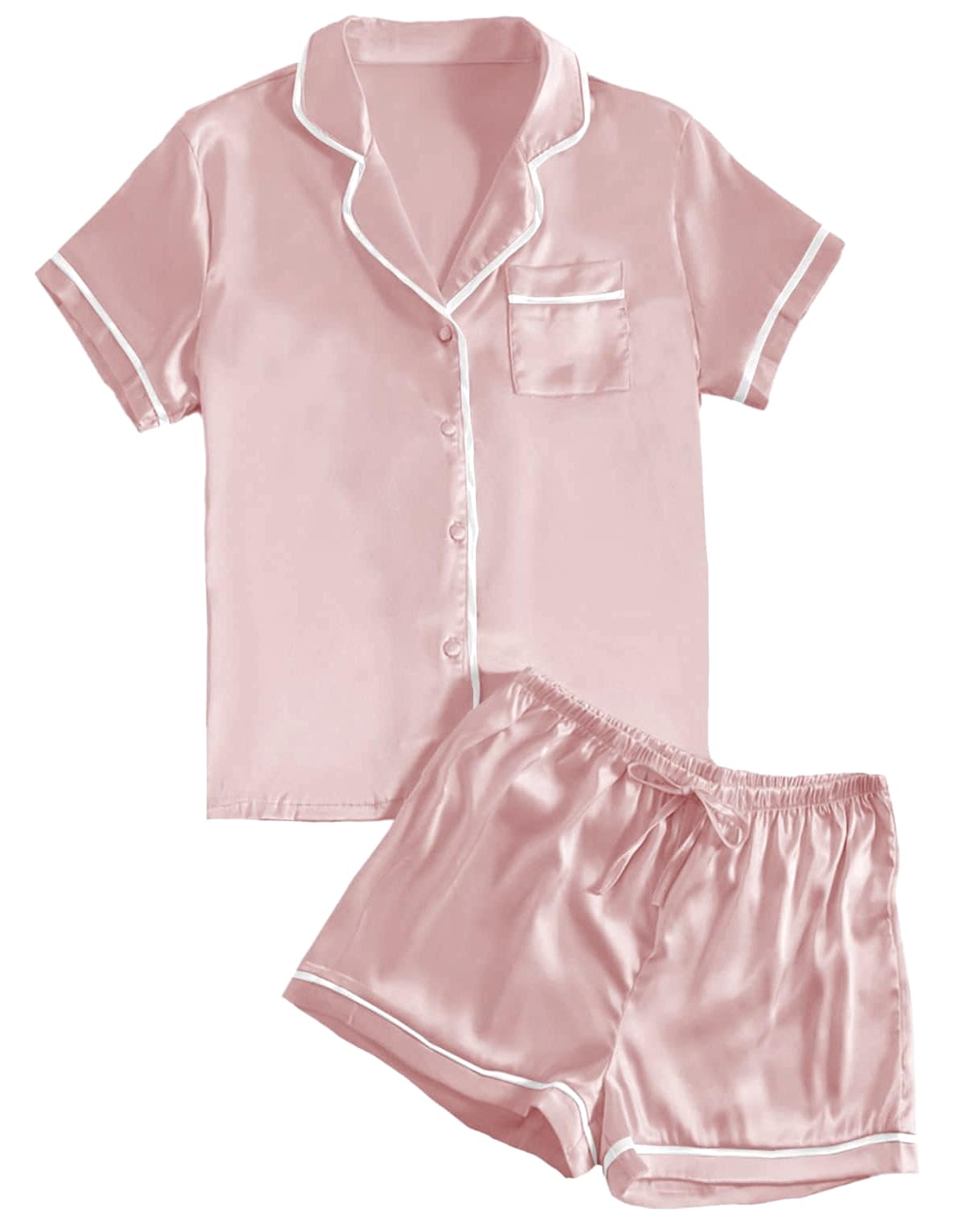 Set pijama satinată Vasha Rose